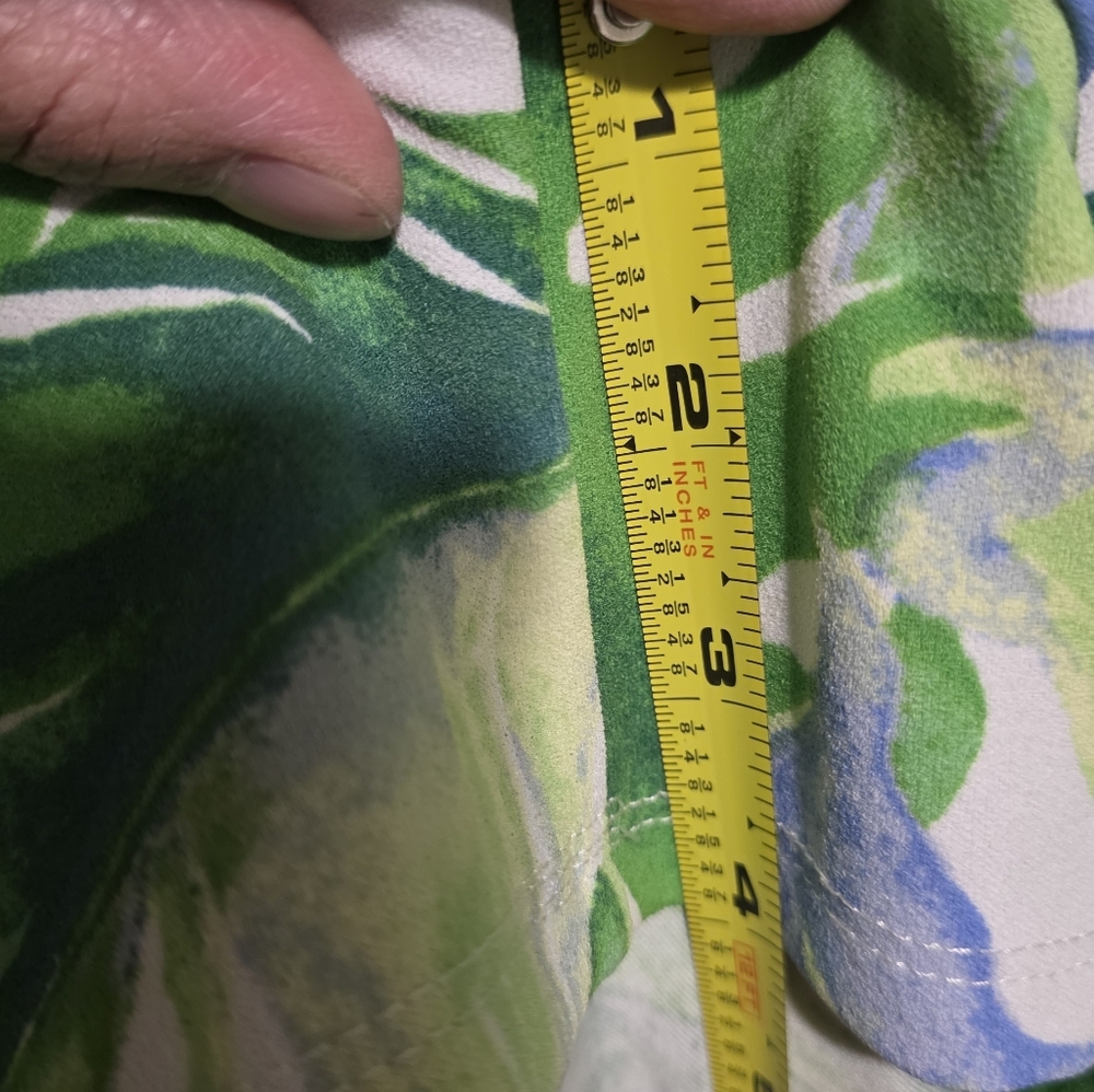 Madden NYC Romper Fit & Flare Green Tropical Leaf Cut Out Halter Boho Summer - Picture 16 of 16